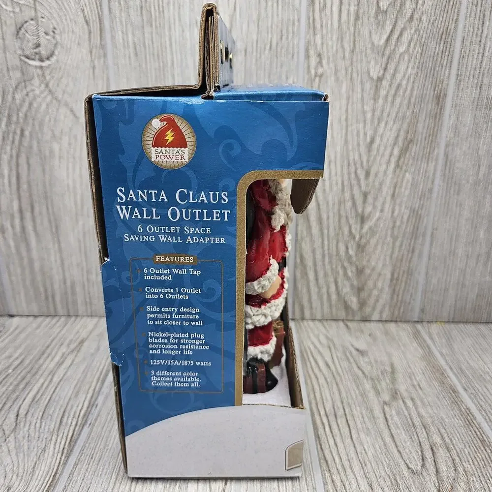 Santa Claus Wall Outlet 6 Outlet Space Saving Wall‎ Adapter Christmas Decor Gift